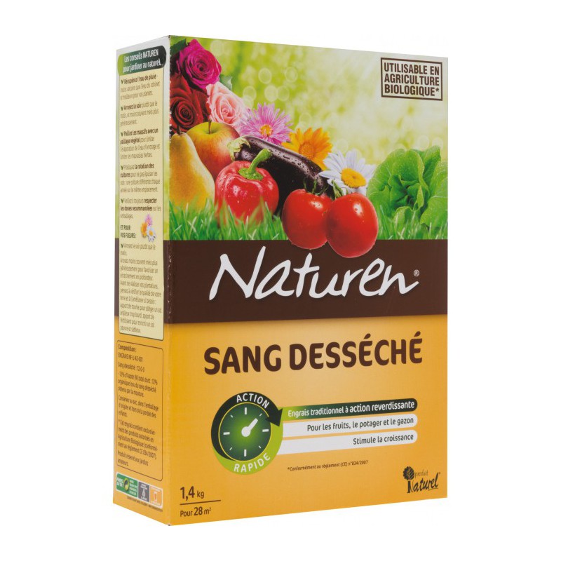 Sang desséché pour plantation du potager - 1.4 Kg - NATUREN - Agriculture biologique - DE-175076