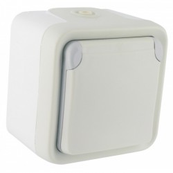 Prise de courant et volet de protection IP 55 Plexo complet apparent - Blanc - LEGRAND - Prises - BR-404165