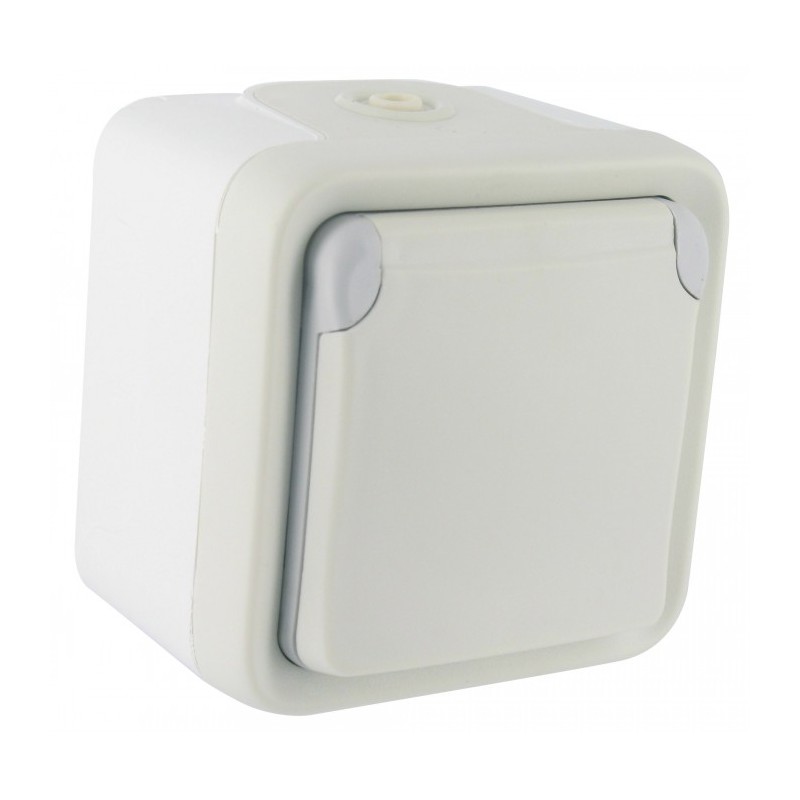 Prise de courant et volet de protection IP 55 Plexo complet apparent - Blanc - LEGRAND - Prises - BR-404165