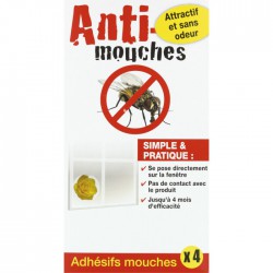 Adhésif attrape-mouches - 4 adhésifs- FLORENDI - Insectes volants - BR-202432