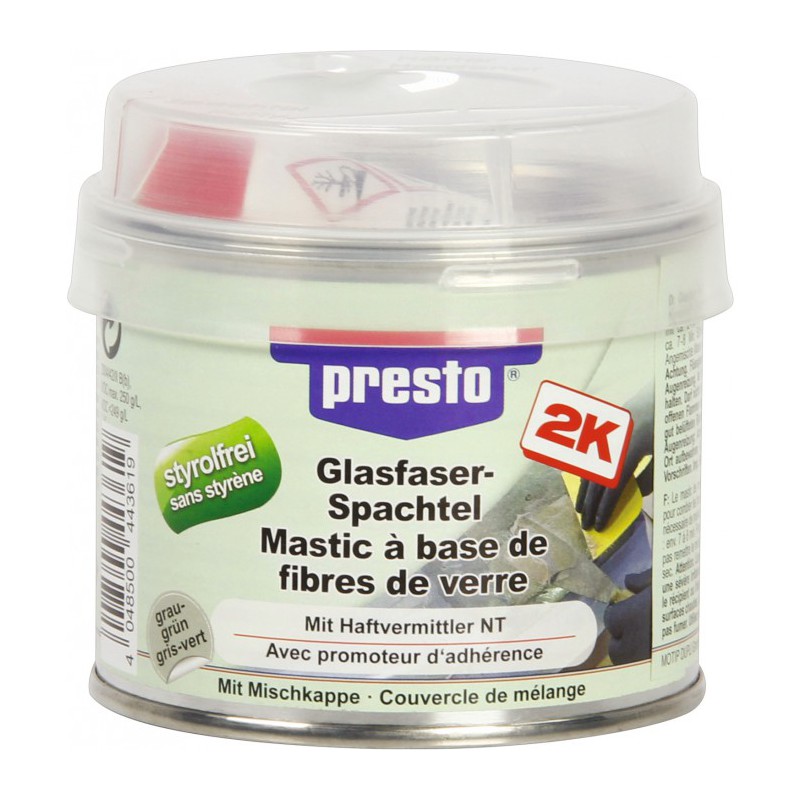 Mastic polyester avec fibre de verre - 250 Grs - Gris clair - PRESTO - Autres Mastics - BR-505163