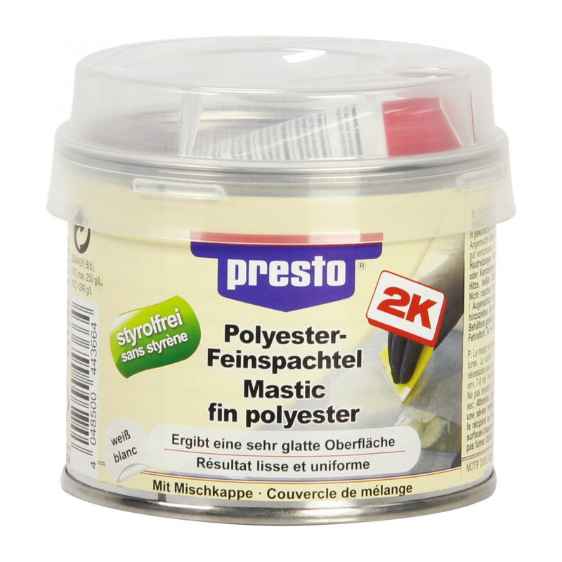 Mastic polyester fin - 1 Kg - Blanc - PRESTO - Autres Mastics - BR-505166