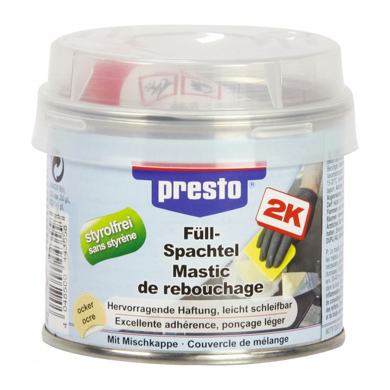 Mastic de rebouchage polyester - 250 Grs - PRESTO - Autres Mastics - BR-505161