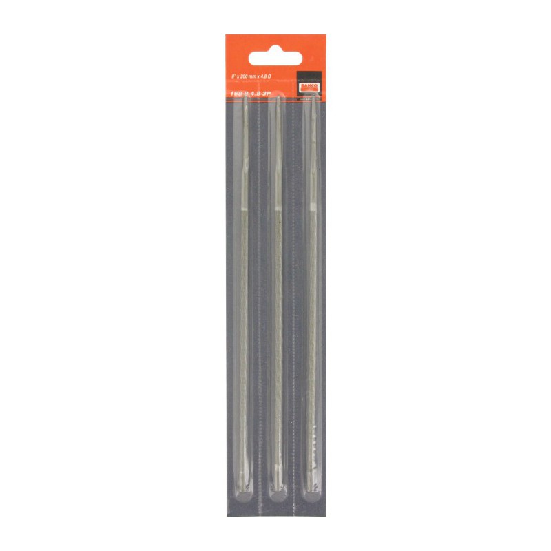 Lime pour chaîne de tronçonneuse - 200 mm - Lot de 3 - 4.8 mm - BAHCO - Accessoires tronçonneuses - BR-176516