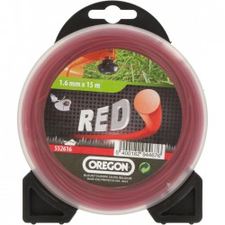 Fil rond pour débrousailleuse - Nylon - RED- 1.6 mm x 15 M - OREGON - Accessoires débroussailleuses - BR-350152