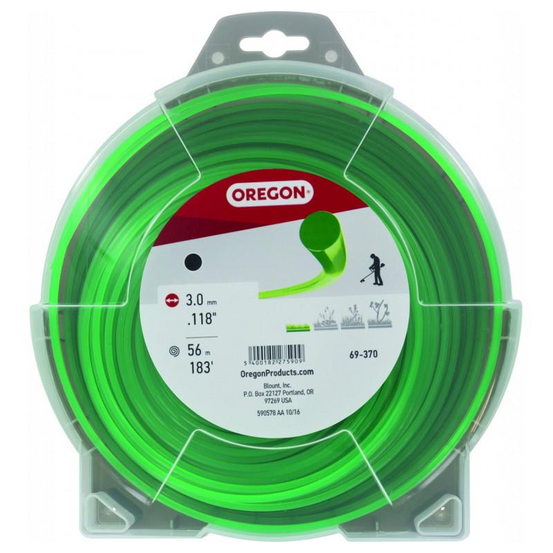 Fil rond pour débrousailleuse - Nylon - VERT - 3 mm x 56 M - OREGON - Accessoires débroussailleuses - BR-537504