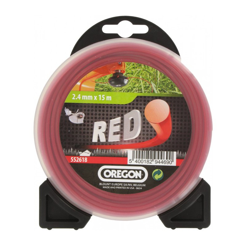 Fil rond pour débrousailleuse - Nylon - RED - 2.4 mm x 15 M - OREGON - Accessoires débroussailleuses - BR-350154