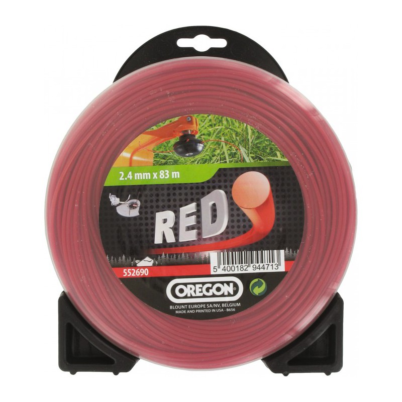 Fil rond pour débrousailleuse - Nylon - RED - 2.4 mm x 83 M - OREGON - Accessoires débroussailleuses - BR-350158