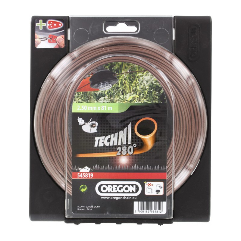 Fil rond pour débrousailleuse - Hautes performances - Techni 280°- 2.5 mm x 81 M - OREGON - Accessoires débroussailleuses - B...