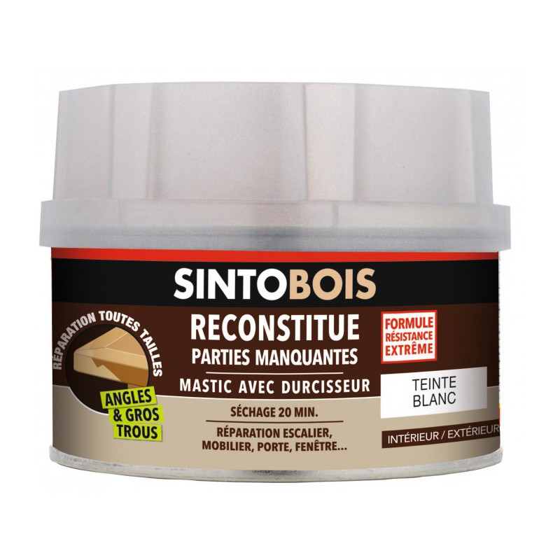 Reconstitue bois pour parties manquantes (angles, gros trous) - Teinte Blanc - 190 Grs - SINTO - Réparation et rénovation du ... Reconstitue bois pour parties manquantes (angles, gros trous) - Teinte Blanc - 190 Grs - SINTO - Réparation et rénovation du ...