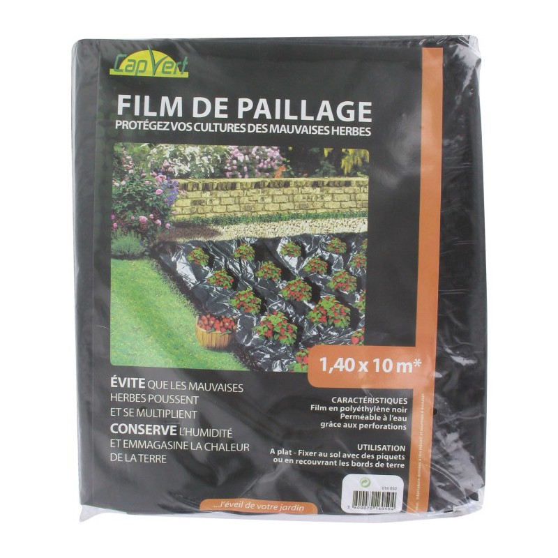 Film de paillage - Protection mauvaises herbes - 10 M - CAP VERT - Protection des plantes - BR-016050