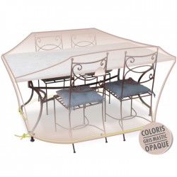 Housse de protection - Table + chaises 4/6 pers - Gris mastic - MOREL - Protection mobilier jardin - BR-960346