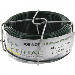 Bobinots fil attache - Acier galvanisé plastifié - Vert - 50 M - FILIAC - Fils d'attache grillage - BR-268479