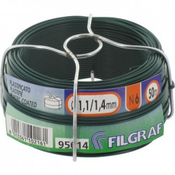 Fil d'attache grillage - Plastifié vert - 50 m - ⌀ 1.4 mm - FILGRAF - Fils d'attache grillage - BR-311581