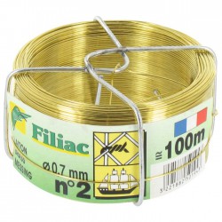 Bobinots fil attache - Laiton - 100 M - N°2 - FILIAC - Fils d'attache grillage - BR-154776