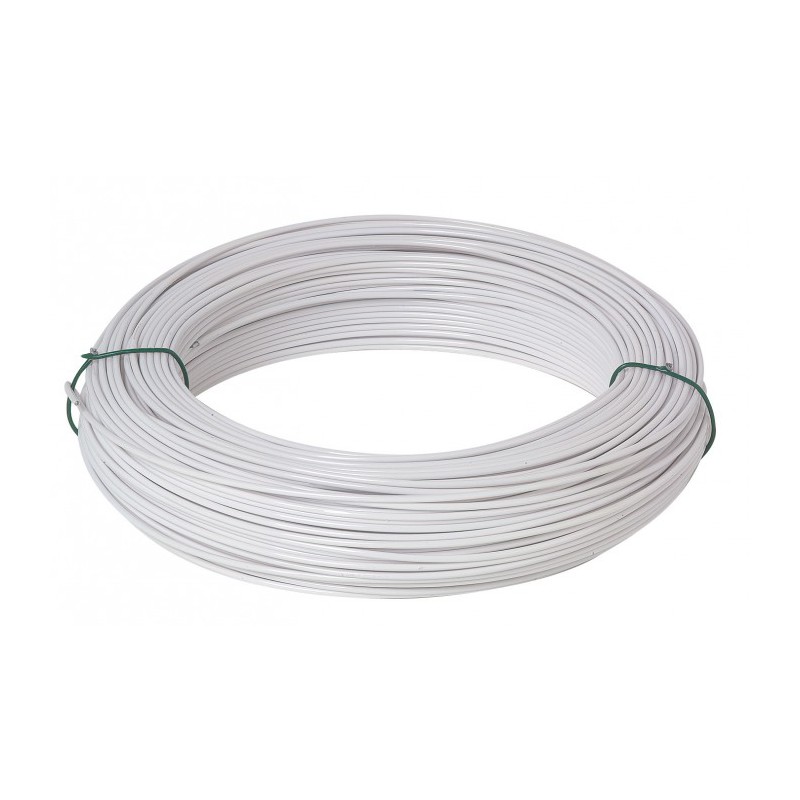 Fil de tension pour grillage - Acier galvanisé plastifié - Blanc - 25 M x 2 mm - FILIAC - Fils d'attache grillage - BR-619973