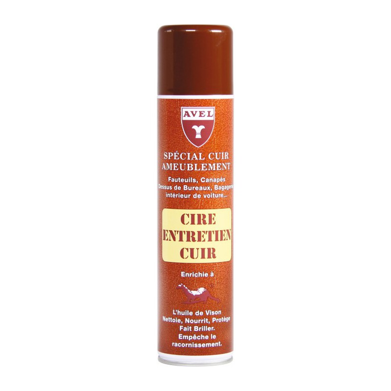 Cire entretien cuir d'ameublement - 400 ml - AVEL - Entretien du cuir - BR-701093