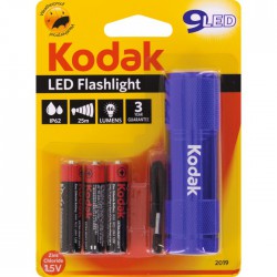 Lampe de poche - 9 LED - 46 Lumens - Noir - KODAK - Lampes portatives et torches - BR-604519