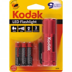 Lampe de poche - 9 LED - 46 Lumens - Rouge - KODAK - Lampes portatives et torches - BR-604521