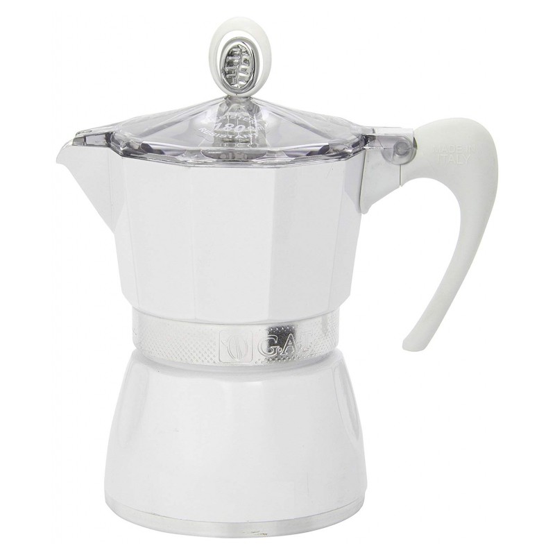 Cafetière italienne - 3 Tasses - Bella - Blanc - GAT - Pour le Thé, Café, petit déjeûner - DE-641423