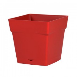 Pot à  fleur carré - soucoupe clipsée réserve d'eau - Gamme Toscane - 10.2 L - Rubis - EDA - Pots carrés - BR-315552