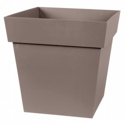 Pot à  fleur carré - Gamme Toscane - 22 L - Taupe - EDA - Pots carrés - BR-315556