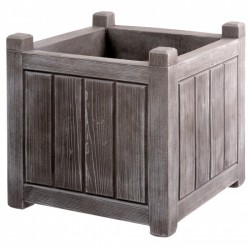 Bac carré avec réserve d'eau - CHARME - Gris cérusé - 67 L - 50 cm - EDA - Pots carrés - BR-101509