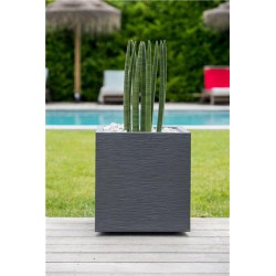 Pot carré - GRAPHIT - 31 L - Gris anthracite - EDA - Pots carrés - BR-315566