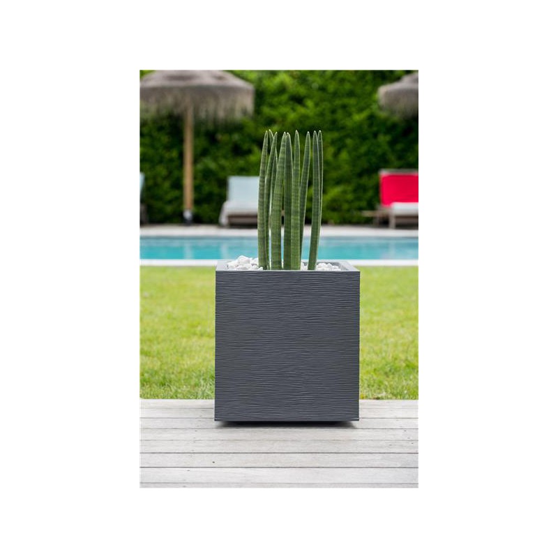 Pot carré - GRAPHIT - 31 L - Gris anthracite - EDA - Pots carrés - BR-315566