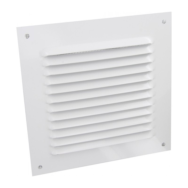 Grille de ventilation avec moustiquaire - métal - Carré - 190 mm - Blanc -DMO - Grille de ventilation - BR-421533