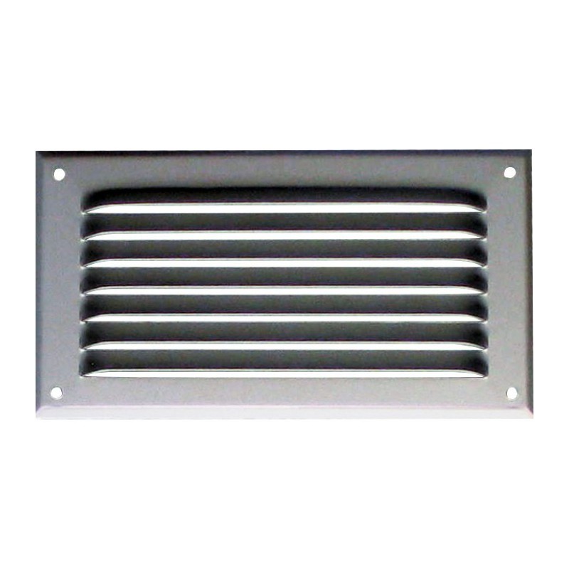 Grille de ventilation avec moustiquaire - métal - Rectangle - 190 x 100 mm - Aluminium - DMO - Grille de ventilation - BR-421542