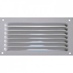 Grille de ventilation avec moustiquaire - métal - Rectangle - 190 x 100 mm - Blanc - DMO - Grille de ventilation - BR-421543