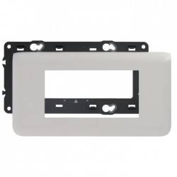 Plaque avec support Mosaic - pour 4 modules montage horizontal - Blanc - LEGRAND - Plaques d'interrupteur - BR-404228