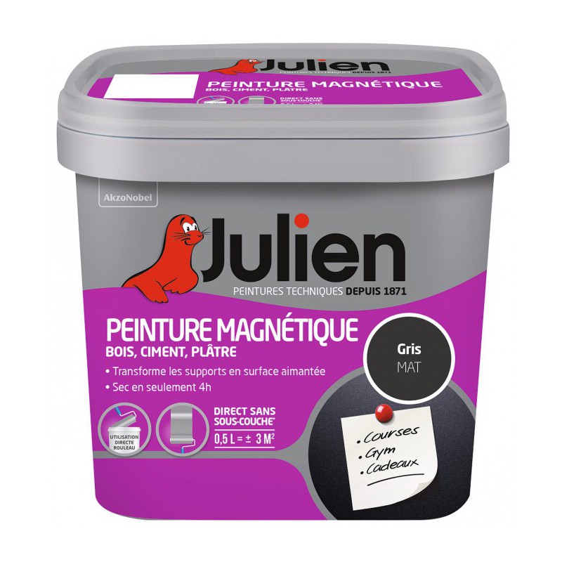 Peinture magnétique - Gris mat - 500 ml - Peintures - BR-450114