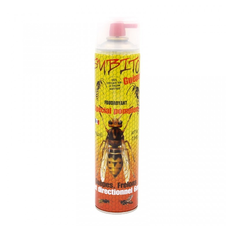 Répulsif Guêpes et Frelons - Haute pression - Spécial pompiers - 600 ml - SUBITO - Insectes volants - 95