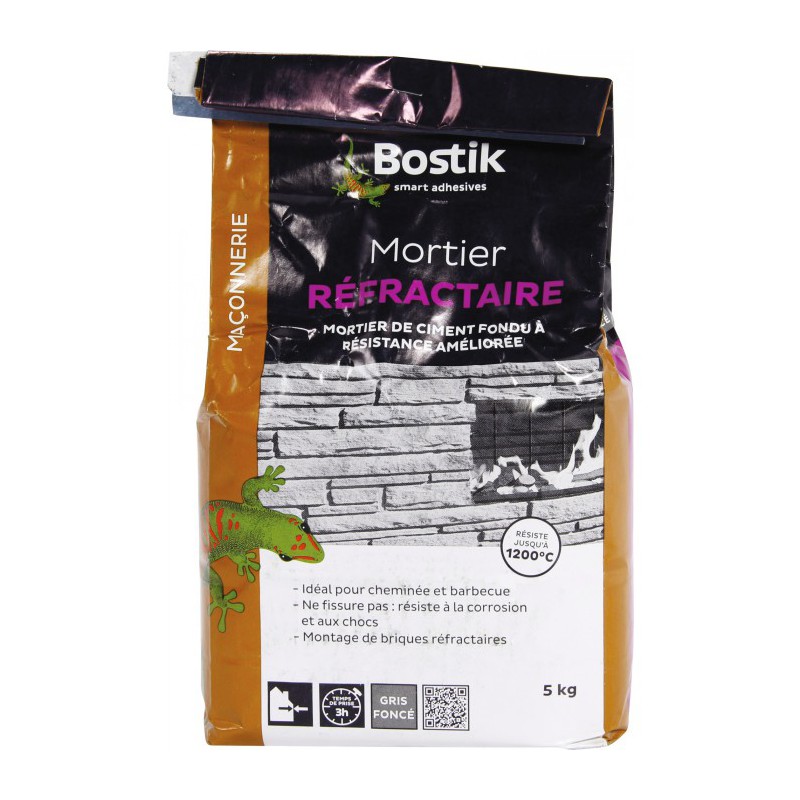 Mortier réfractaire - 5Kg - BOSTIK - Mortier - BR-700170