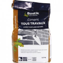 Ciment tous travaux Blanc - 2.5 Kg - BOSTIK - Ciment et Plâtre - BR-700174