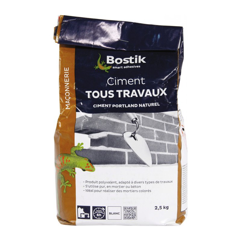 Ciment tous travaux Blanc - 2.5 Kg - BOSTIK - Ciment et Plâtre - BR-700174