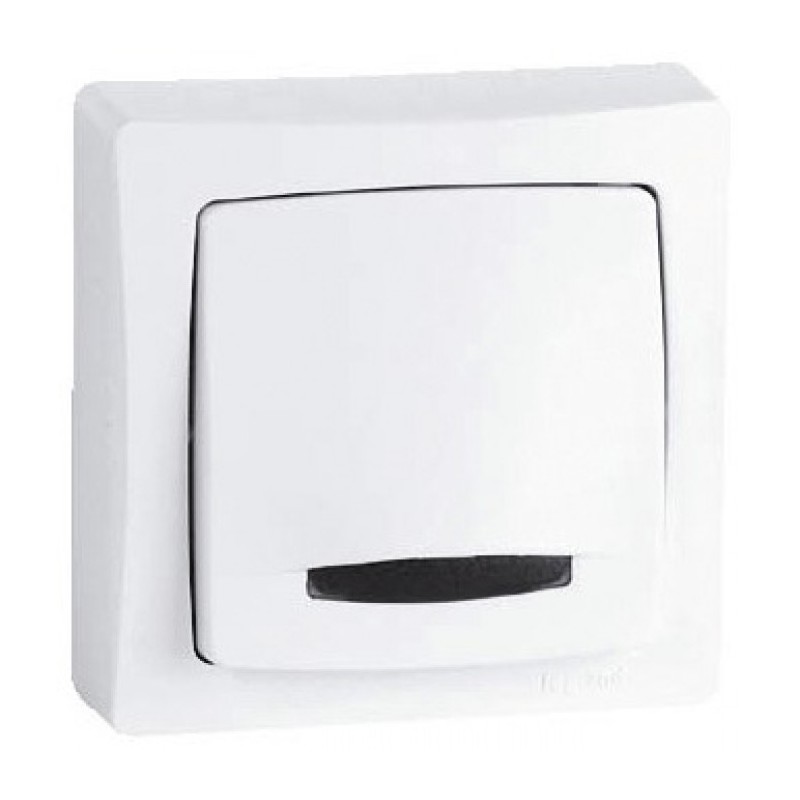 Poussoir lumineux (voyant fourni) Appareillage Saillie - Blanc - 6 A - LEGRAND - Appareillage : Commandes / interrupteurs... ...