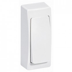 Poussoir version étroite Appareillage Saillie - Blanc - 6 A - LEGRAND - Appareillage : Commandes / interrupteurs... - BR-234150