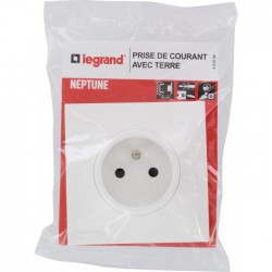 Prise de courant avec terre Neptune - 16 A - Blanc - LEGRAND - Prises - BR-412510