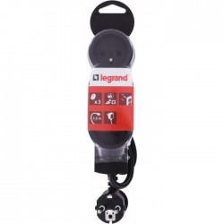 Rallonge 3 prises de courant - cordon 1,5 m - Noir - LEGRAND - Rallonges électriques - BR-131564