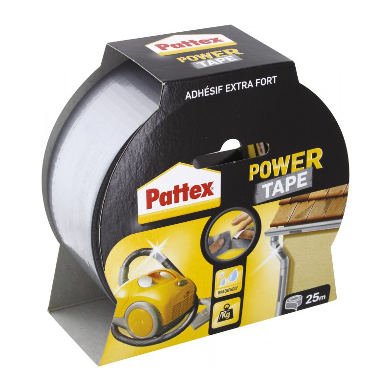 Adhésif super-puissant Power Tape de PATTEX - 25 m - Gris - Ruban adhésif fixateur - BR-215775