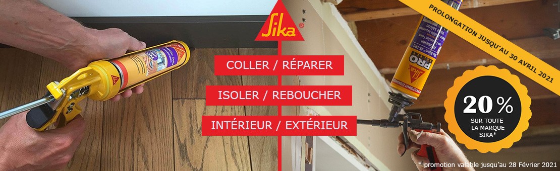 Sika : Colles et mastics sur Abundo.fr - -20% jusqu'au 30 avril