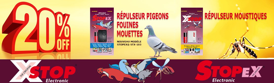 Répulseur moustique et répulseur pigeons et mouettes- électronique et écologique - Promotion