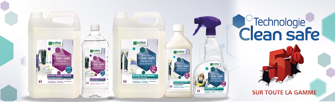 Clean Safe - Nettoyant surfaces, sols et air - Le Vrai Professionnel